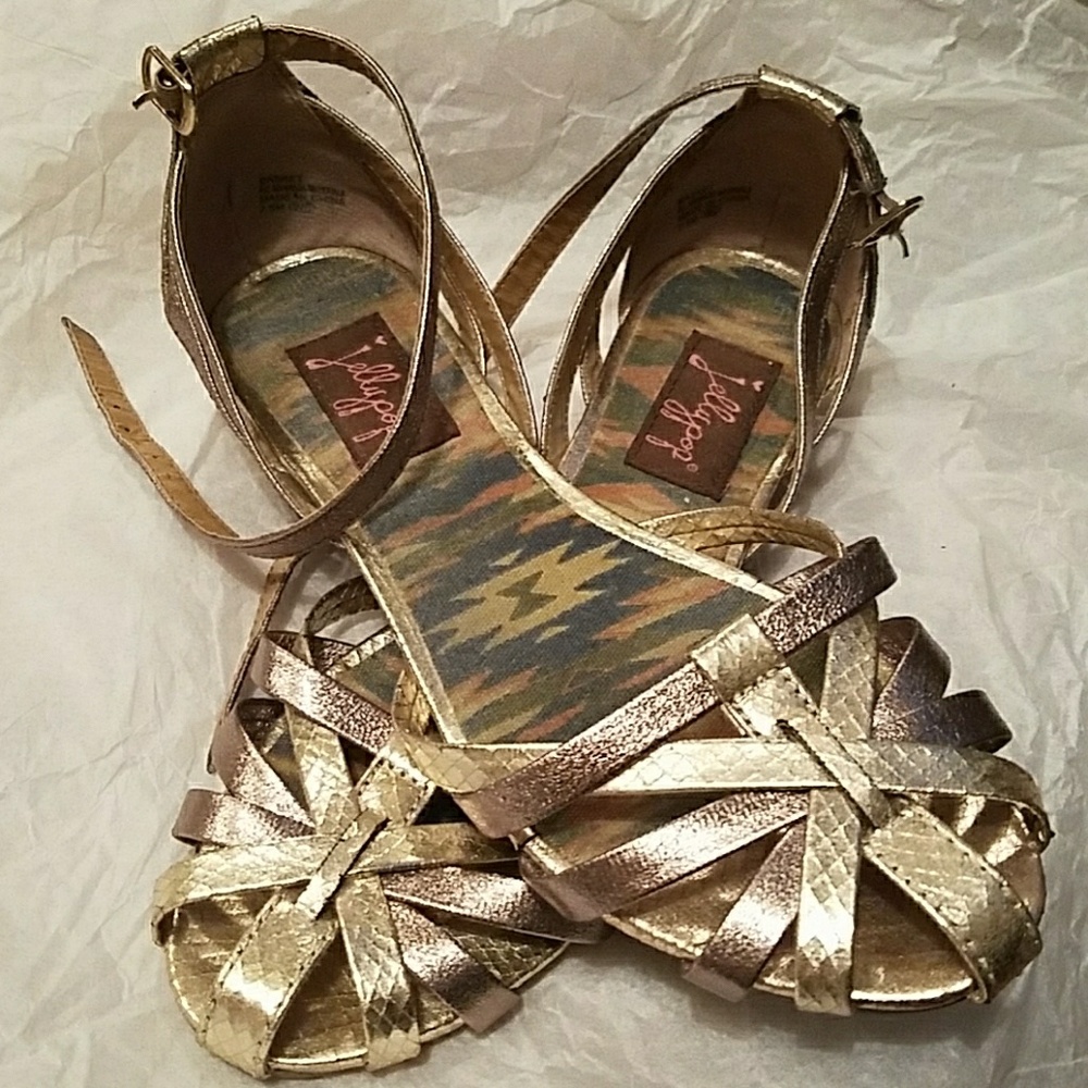 Like New Jellypop Wedge Flip-Flop Sandals